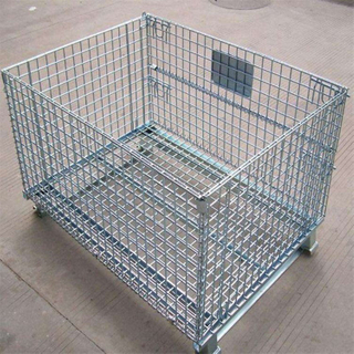 Collapsible Warehouse Storage Cage Heavy Duty Galvanized Wire Mesh Container