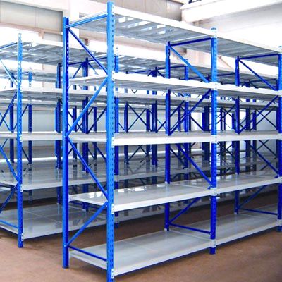 Customized medium duty storage rack with steel decking