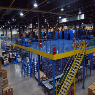 Multi-tier powder coating warehouse storage rack system Q235 steel mezzanine flooring with CE