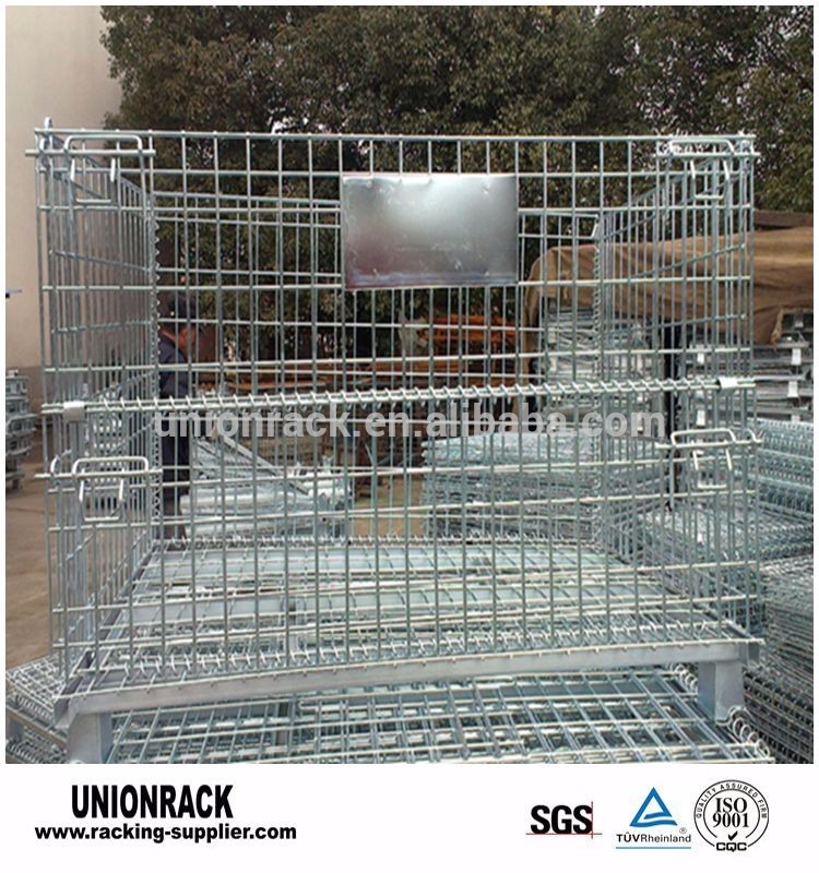 Warehouse Collapsible Wire Mesh Cage For Logistic Equipment