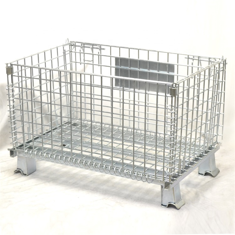 OEM Customized Welded Warehouse Storage Steel Foldable Wire Mesh Cage