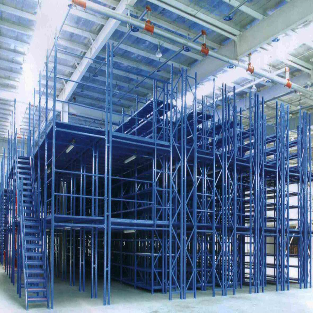 Rack supported metal multi level mezzanine rack