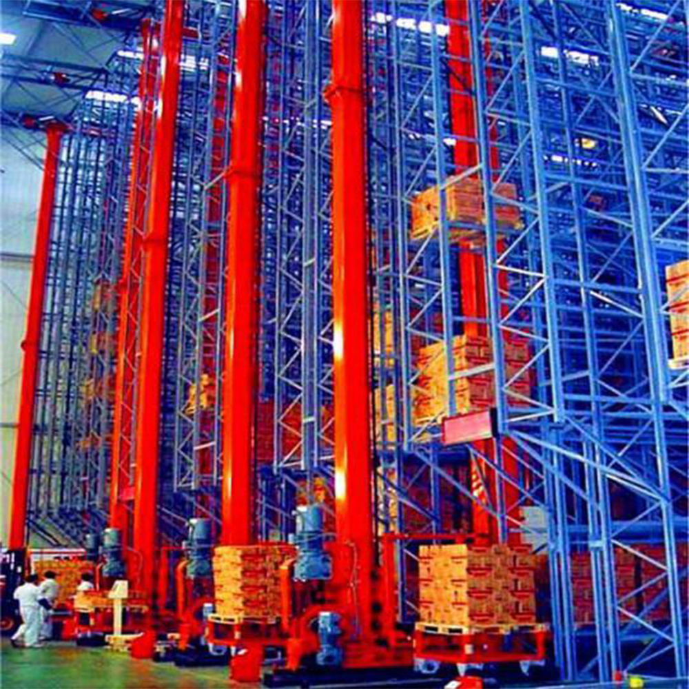 Double deep warehouse ASRS rack system with stacker crane