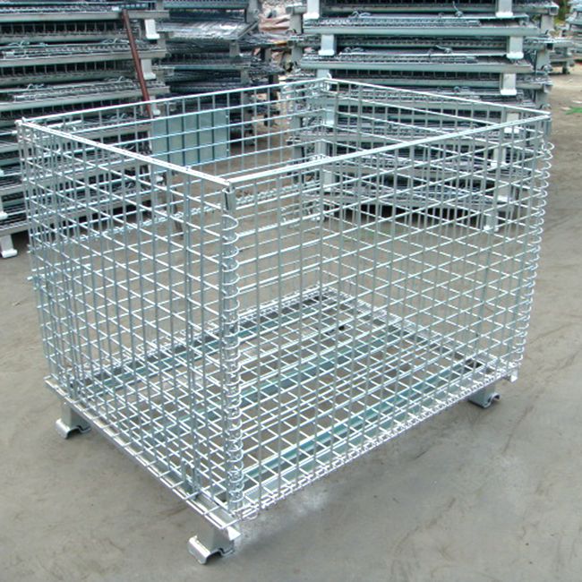 Storage Corrosion Prevention Stackable Galvanized Collapsible Wire Mesh Cage