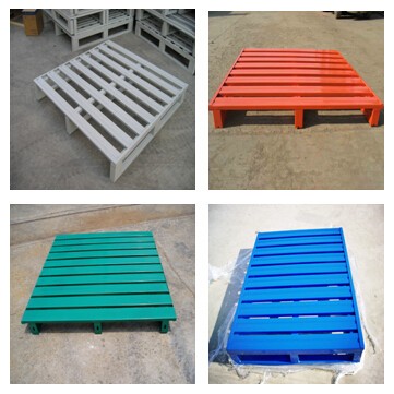 Storage 4 way Entry type stacking single side steel pallet