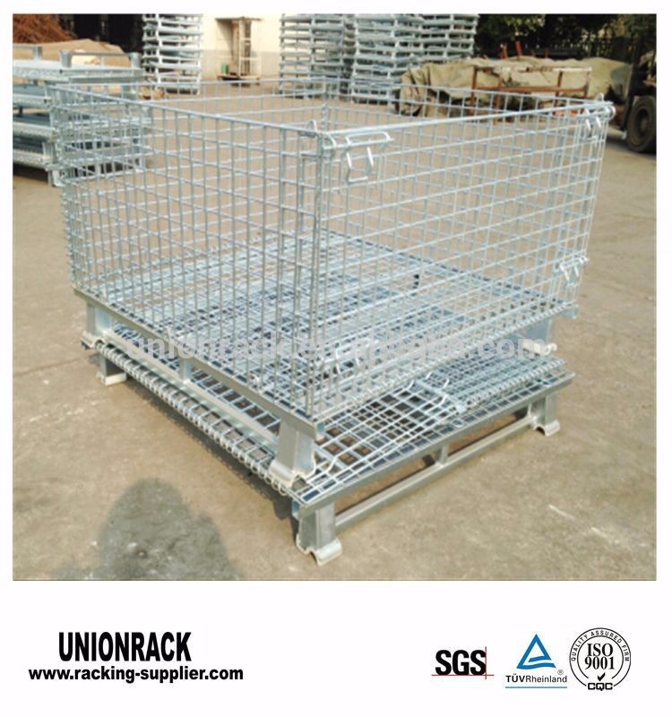 Warehouse Collapsible Wire Mesh Cage For Logistic Equipment