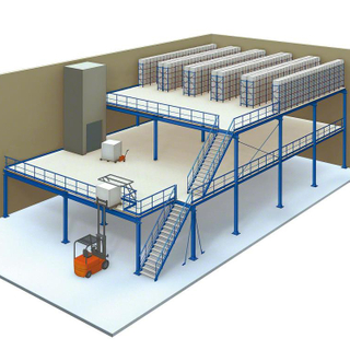 Customized steel multi-level mezzanine rack