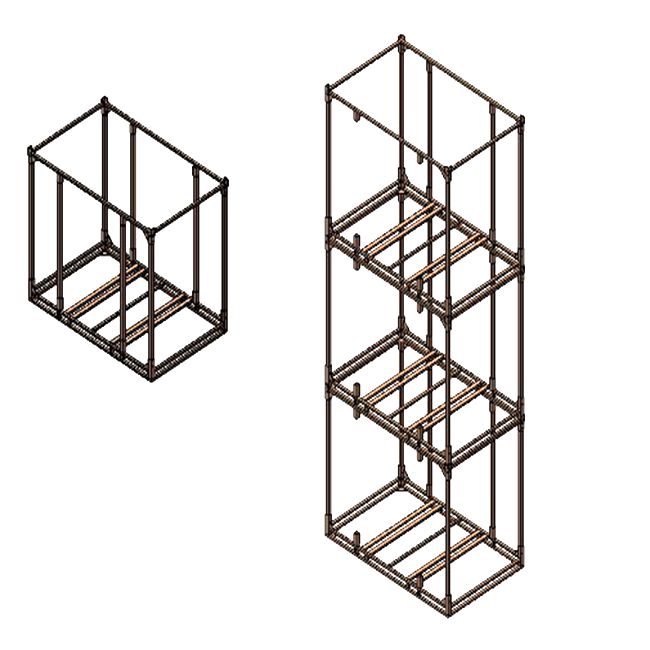 Demountable and stackable steel cage